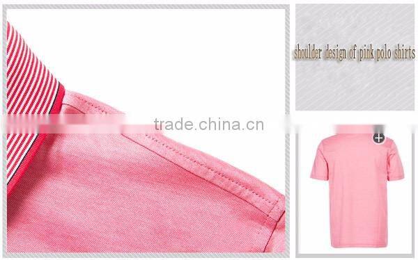 men 100% cotton pink polo shirts