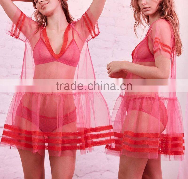 The Party Sheer Mesh Slip With V-Neck Open Back Girls Sexy Night Dress Nighty For Honeymoon Names Of Ladies Dresses HSD5907