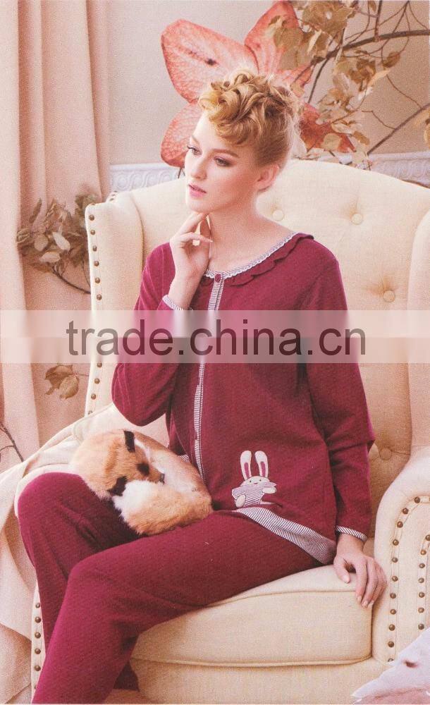 Hot selling Chrismas adult woman cotton pyjamas fashion design nigtwear for woman