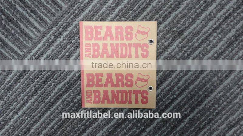 2017 China high quality garment kraft paper Hang Tags Swing tags