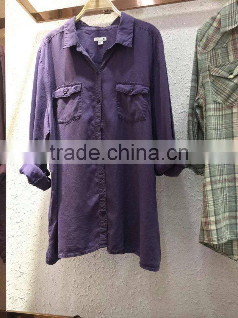 GZY linen fabric fashion for shirt women 2017 stock lots