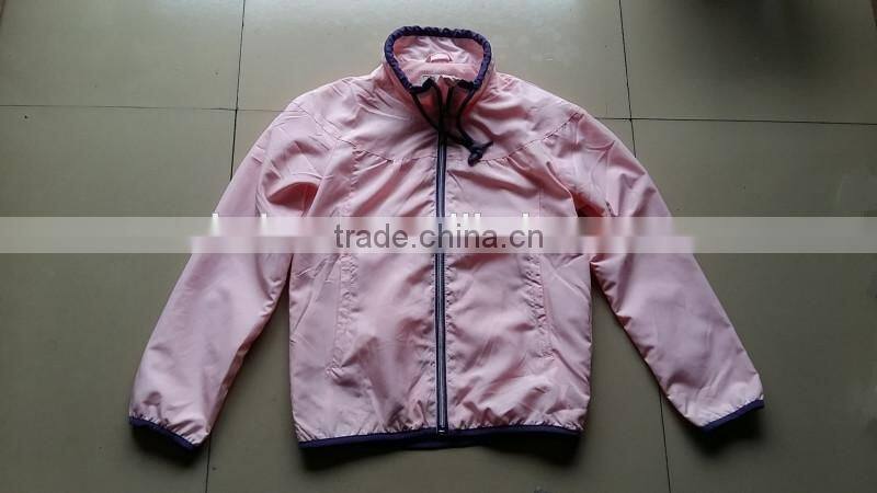 Garment closeout girl's fashion breathable sport jacket