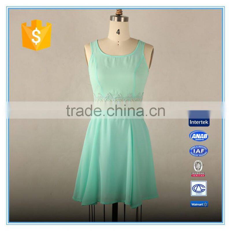 Girl's elegant casual lace sleeveless dress