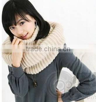 cashmere fashion winter knitted factory make round knit scarf