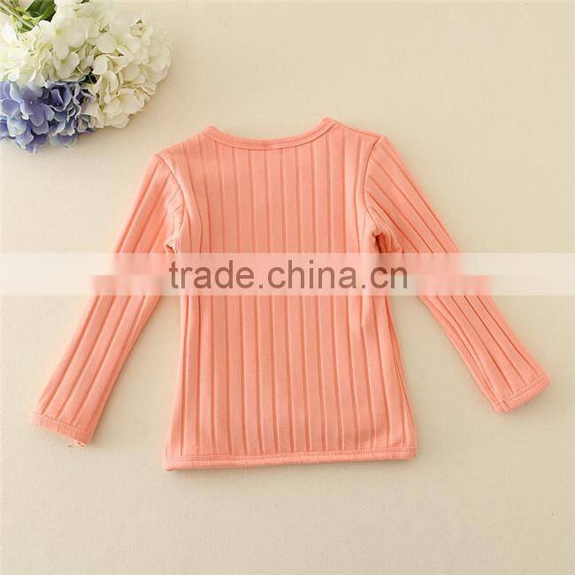 Wholesale grey kids girls lovely long sleeve warm sweatshirt tshirt undershirt for winter/spring