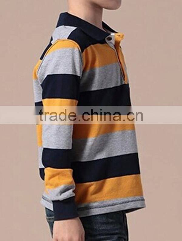 Chinese Wholesale High Quality Strip Pique Kids Polo Shirts Wholesale