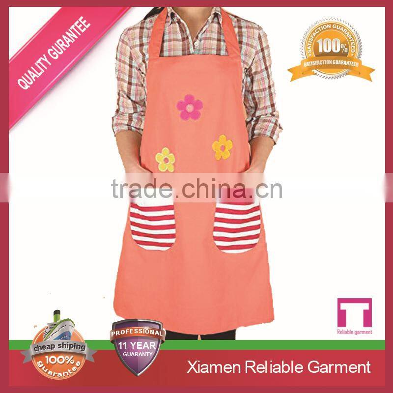 2016 New high quality free kitchen apron pattern with pockets