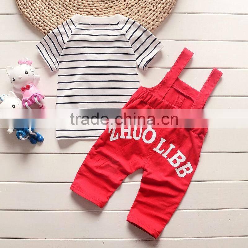 2016 New Design Cute Cartoon Bear Pattern Cotton Long Sleeve T-shirt High Qulaity Jeans Baby Boy Clothes 1st Birthday Outfits