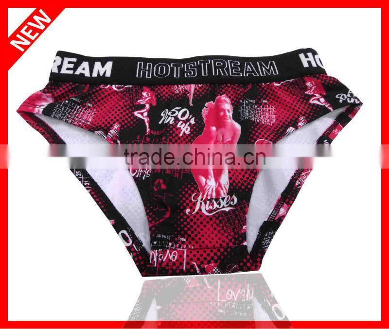 teen girls sexy lingerie panty lovely pink printig smooth touch unique design