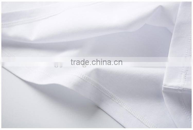 Womens V-neck silk cotton custom white t shirt top quality