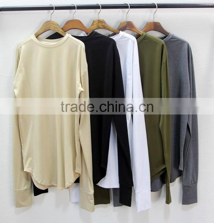 mens cotton viscose/rayon soft plain oversized curved hem long line dress t shirts