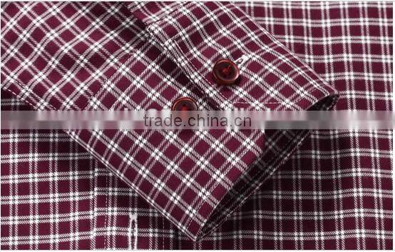 100%cotton non iron men plaid flannel shirt