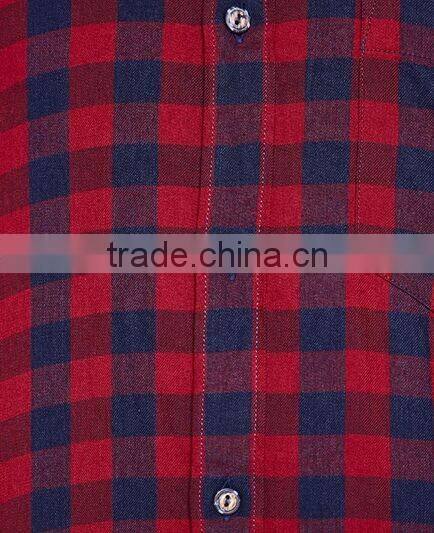 Thin section plaid shirt with short sleeves