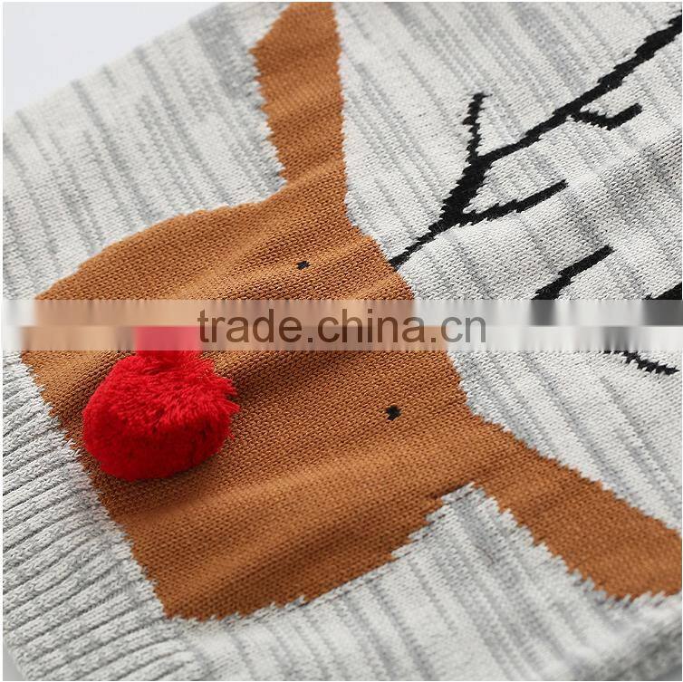 2016 Fashionable Children Cotton Knitting Deer Pattern Sweater Pullover