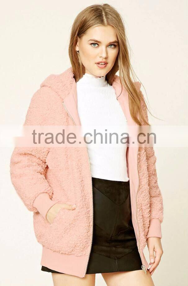 Guangzhou Shandao OEM High Quality Design Winter Women Long Sleeve Pink Shearling Real Mink Fur Coat