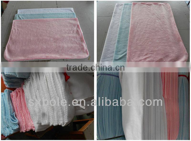 white/pink/blue baby heated blanket