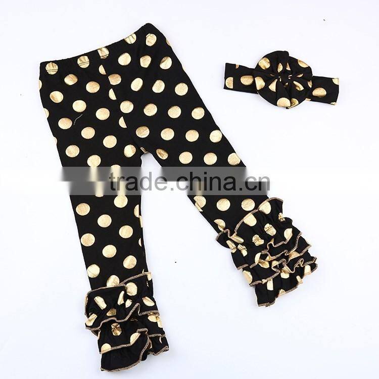 2016 latest Design gold dot spring color wholesale icing capris girls icing capris legging baby icing capris