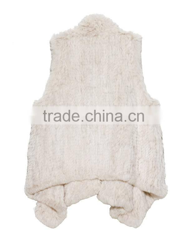 YR505 Wholesale Factory Genuine Rabbit Fur Material Top Quality Fur Vest