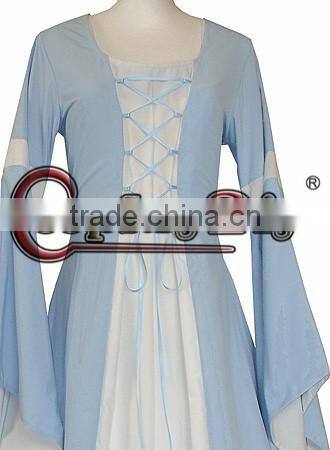 Custom Made Sky Blue Medieval Victorian Gothic Dress Halloween Cosplay Costume