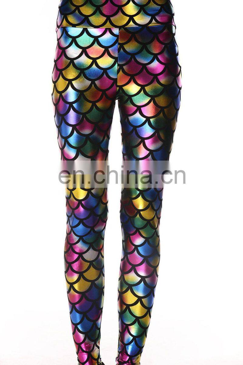 Wholesale rainbow tight leggings fish scale leggings leggings fashion 2014