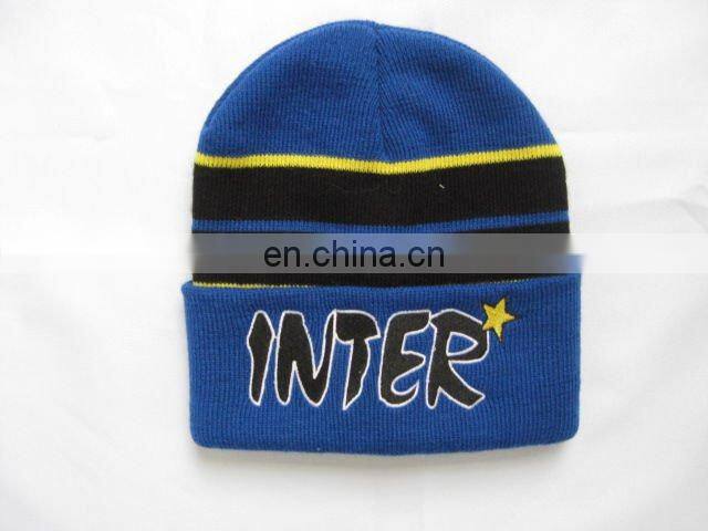 Acrylic knitted beanie with silk-screen printing/knitted hat/winter hat