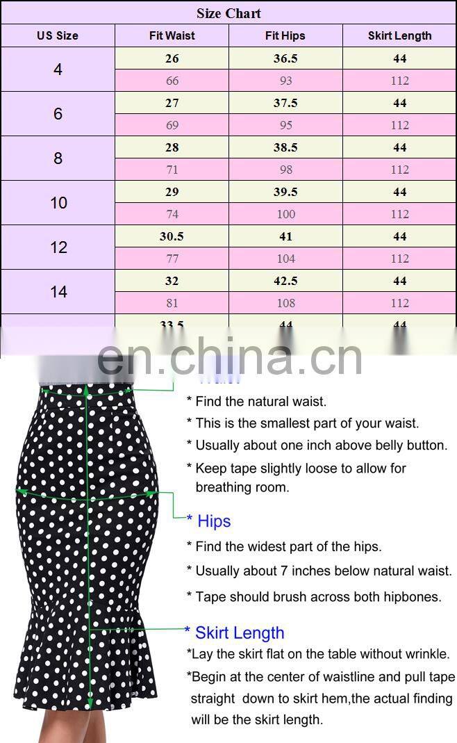 Belle Poque Women Vintage Retro Victorian Style Ruffled Jacquard Fishtail Mermaid Black Long Maxi Skirt BP000204-1