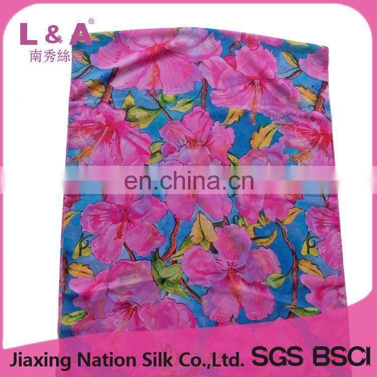 Flowers digital printing polyester chiffon scarf women in sunmmer