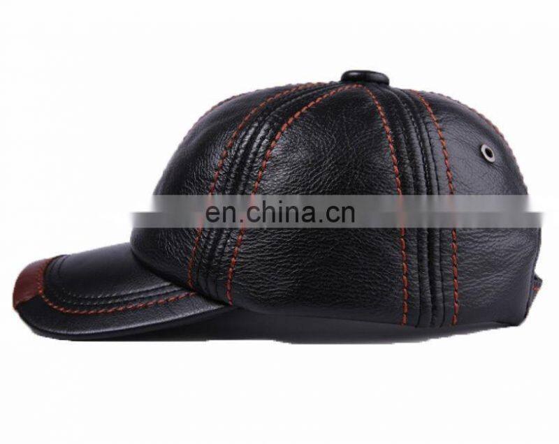 Man Cap Gorras Fishing Hat Outdoor Camping Hiking Baseball Genuine Leather cap