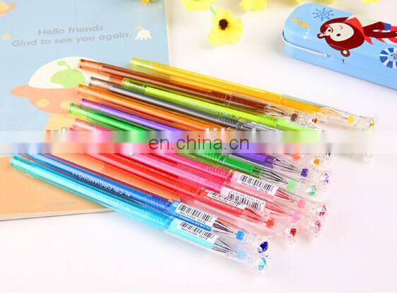 crystal diamond multi-colors gel ink pen