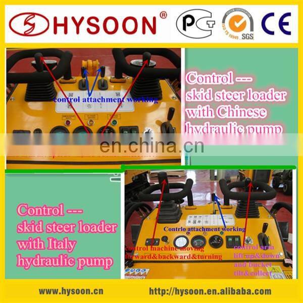 low price Hysoon mini skid steer loader with grapple