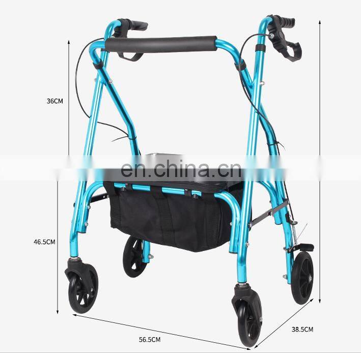 Hot sells rollator walker with wheels and seat for Disable and erderly people made in China