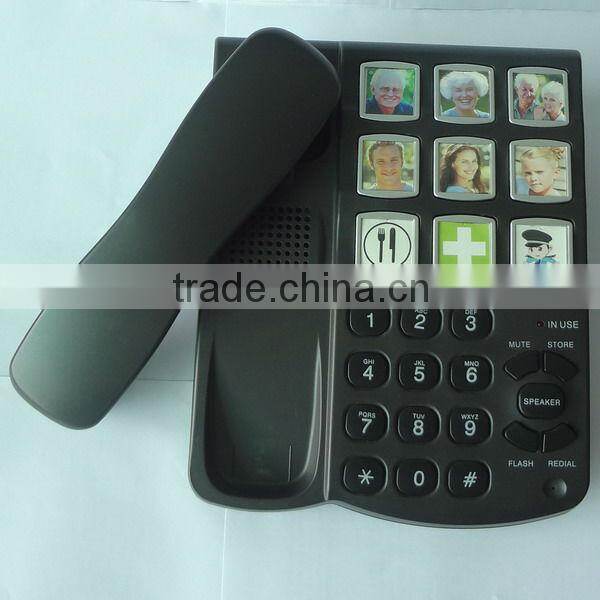 big button telephone with emergency button for old man