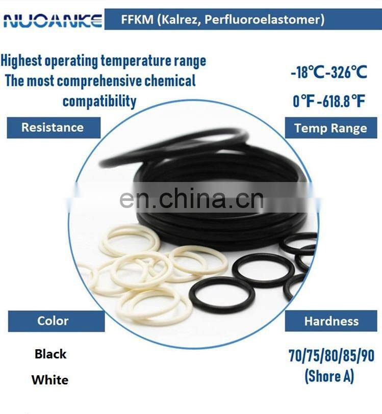 Black White Rubber O-Ring Seal FFKM Kalrez O Ring For High Temperature
