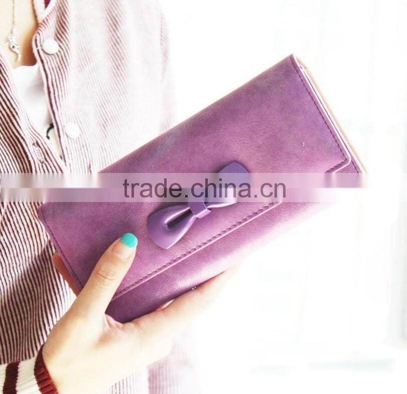 fashional Trendy and popular Pu leather Butterfly bow wallet Purse Cartera para dama de calidad Carteira