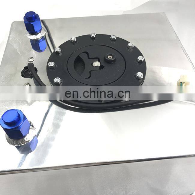 Aluminum polished silver fabricated racing fuel cell