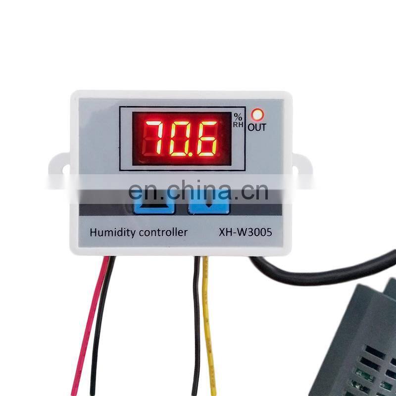 XH-W3005 Digital Humidity Controller 220V 12V 24V Hygrometer Humidity Control Switch 0~99%RH Hygrostat with Humidity sensor