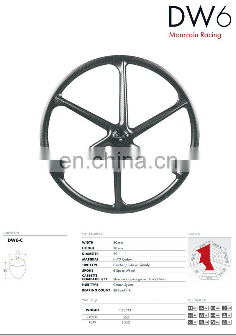 Modify Luxury 27.5Cun Mountain Bike 40*30mm Clincher Tubeless Ready Rim Carbon Fiber Wheelset Tire Rim