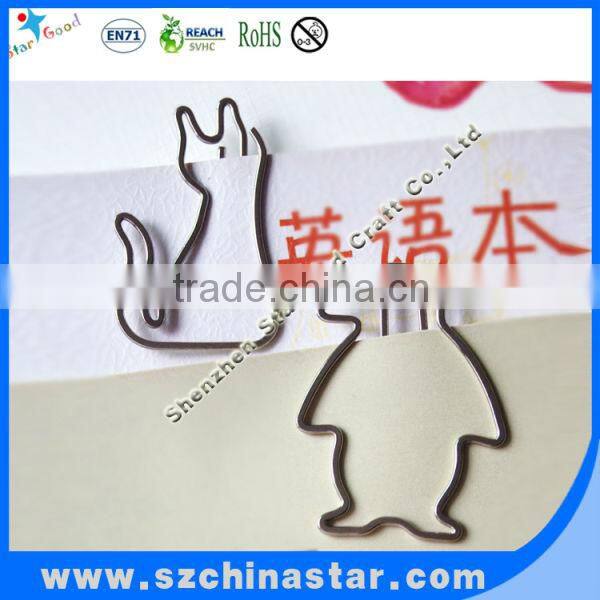 Stationery wholesale unique flat animals shape fancy paper clip