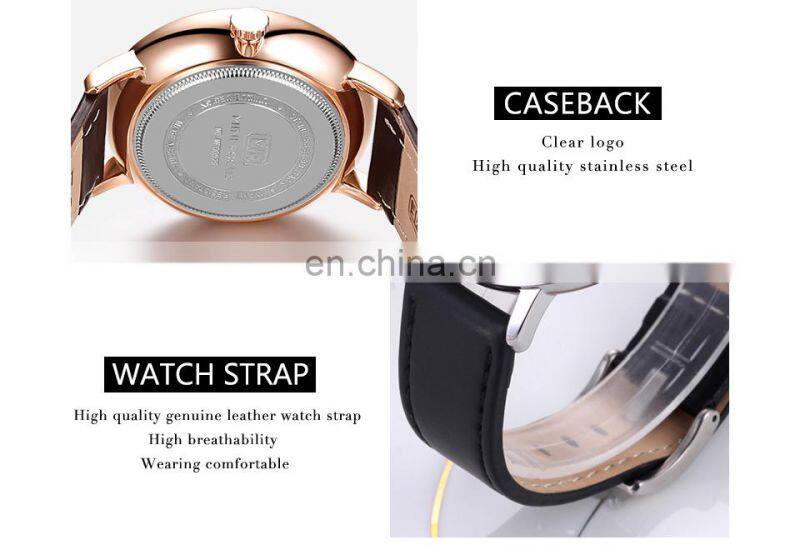 MINI FOCUS 0052 Men Quartz New Leather Band Watch Popular Chronograph Relojes Hombre Deportivo simple watch