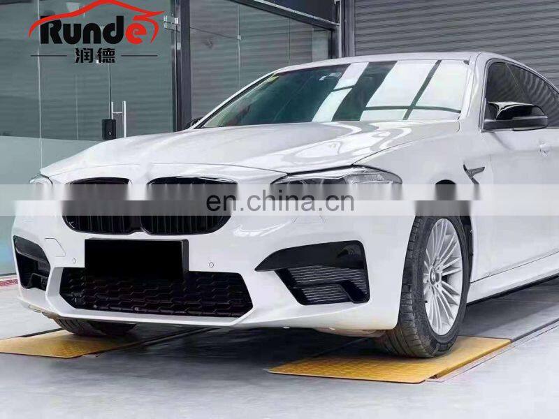 Runde Car Modification PP material Front Bumper For BMW 5 Series F10 F18 Upgrade to 2021 G30 M5 Style