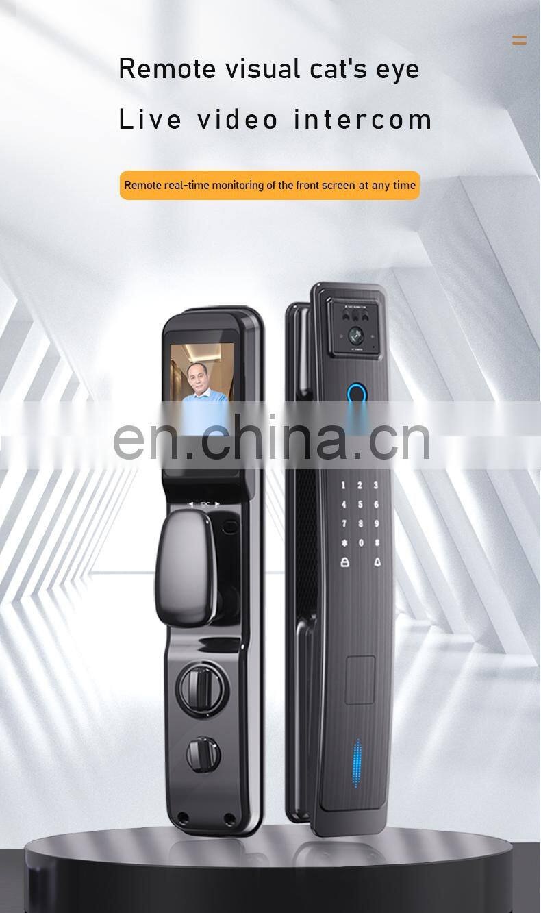 visible cat eye lock outdoor password electronic audio fingerprint gate smart digital door lock with camera for front door