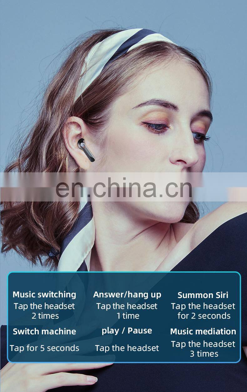 2021 New Mirror H8 TWS Wireless earbuds Mini Earphone 2000mAh LED Display Headset earphone Noise Canceling Gaming Headphones