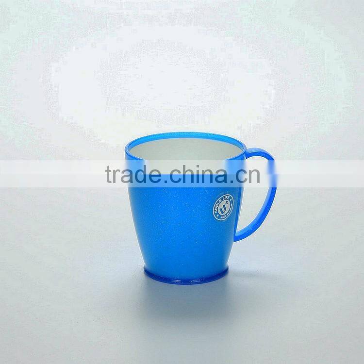 Reusable Cartoon Plastic Cups with handle --Blue