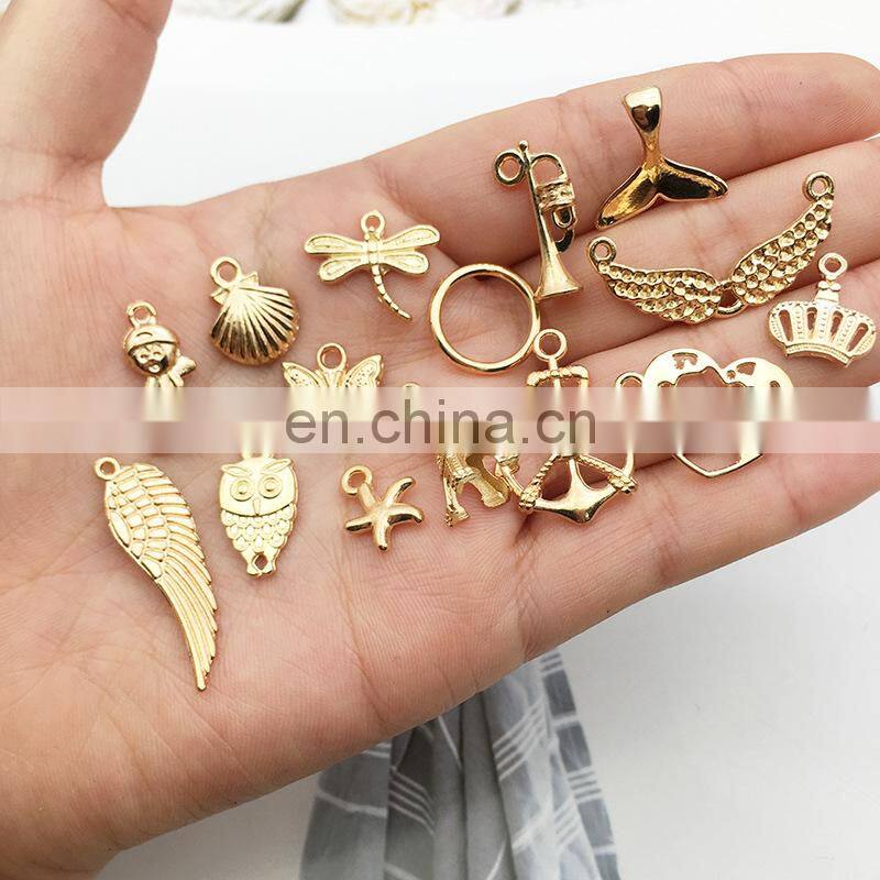 150pcs unicorn Charms Random Mixed Fruit Animal Flowers Alloy Pendants Earrings Jewelry Making Accessory