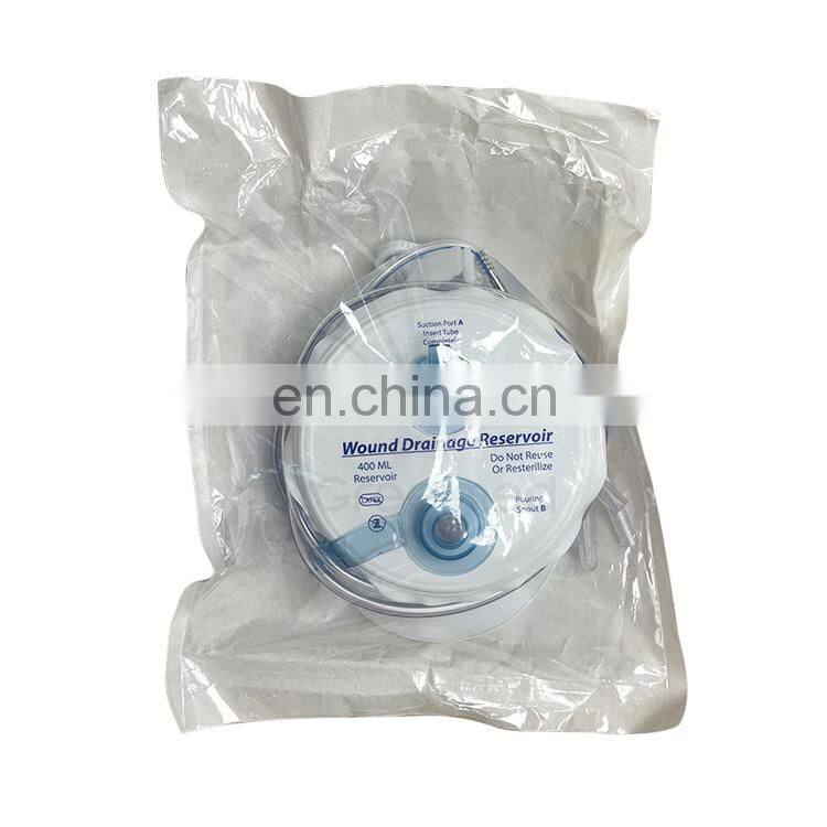 Disposable spring sterile silicone suction 400ml closed wound drainage reservoir system