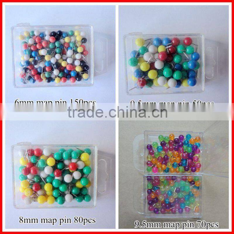 Wholesale pp box packing clear map push pins drawing pins with good use
