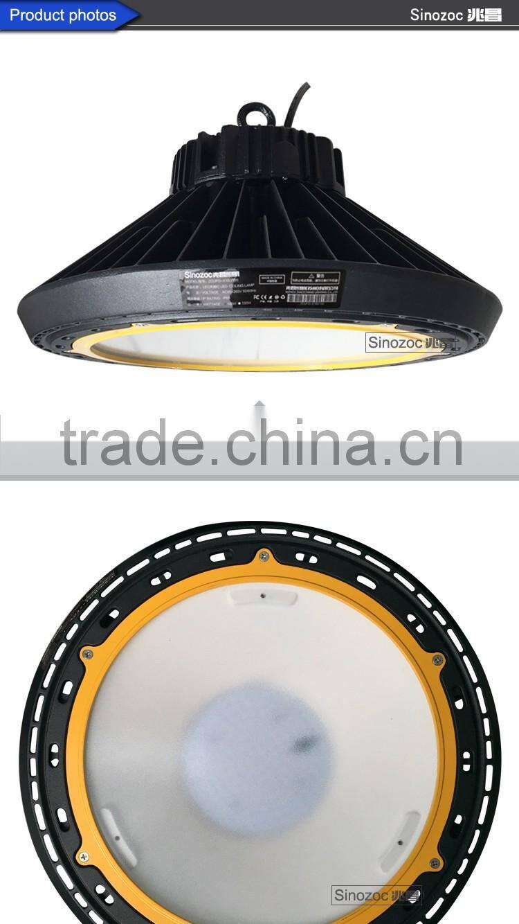Sinozoc Best quality IP66 100w 150w ufo led high bay lighting industrial led high bay lamp with CE CC EMC CCC Rohs approved