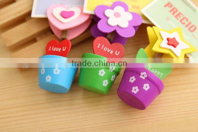 Wooden flower pot decoration items table card holder