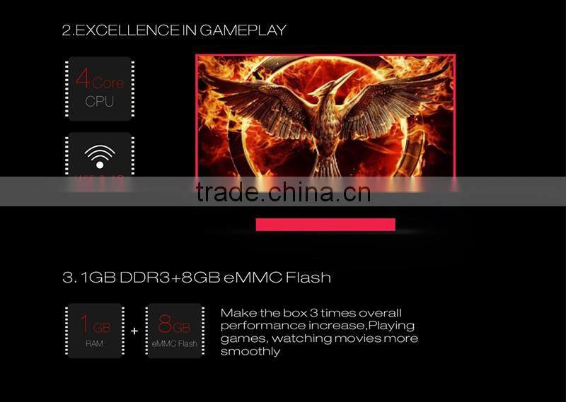 Quad Core UHD 4K*2K X2 Allwinner H3 1GB RAM 8GB ROM OTT Android TV BOX