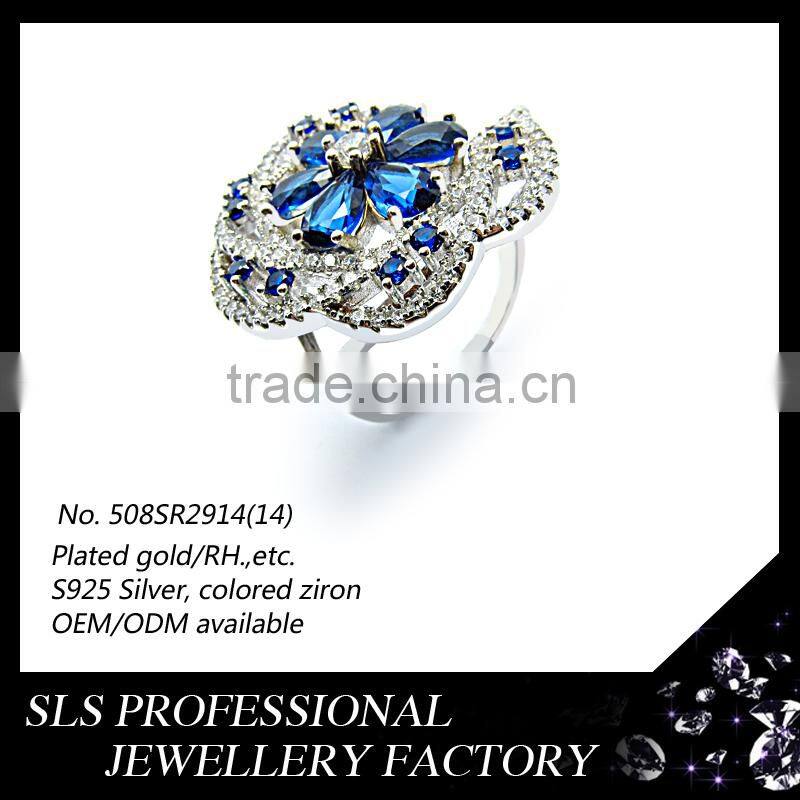 2015 fashion china wholesale 925 royal blue silver pakistani bridal jewelry sets
